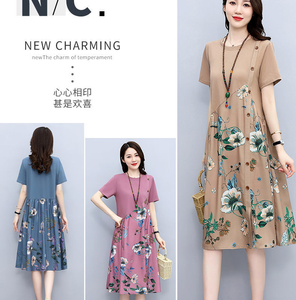 ชุดเดรสผู้หญิงดีไซน์ล่าสุด ทรงหลวม สไตล์ลำลอง ลายพิมพ์ ชุดเดรสใหม่ - Product Image 6