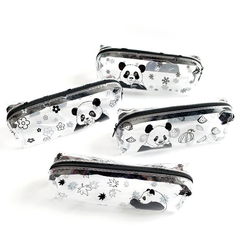 Astuccio per matite con panda, astuccio con cerniera, cancelleria a tema animale, astuccio , astuccio per penne e matite, astuccio per articoli