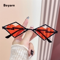 Boyarn Unique en forme de coeur creux Steampunk lunettes personnalisé métal cadre sans monture femmes hommes dégradé lunettes de soleil