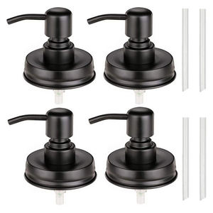 Siyah gümüş cam turşu kavanozu kapağı losyon pompalı dağıtıcı paslanmaz çelik sıvı sabunluk pompası için kapaklı cam turşu kavanozu - Product Image 1