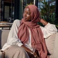 Voile en maille texturée froissée 180*95cm, doux et léger, pour femmes musulmanes, toutes saisons, 30 couleurs en stock, supporte ODM/OEM, Hijab en polyester