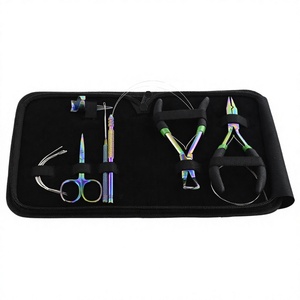 New Wholesale Stainless Steel Hair Extension Tools Kit Includes Hair Pulling Hook Thread Cutting Mini Scissors Microbeads Pliers - Product Image 1