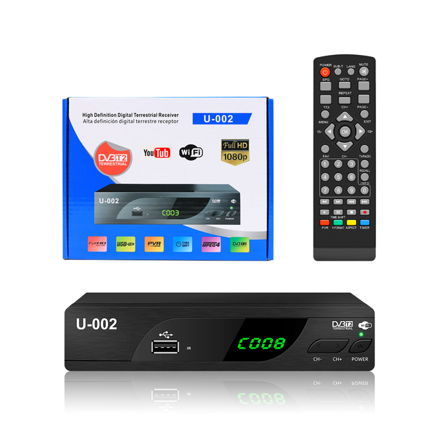 Factory Direct Selling H.264 FULL HD Digital Receiver Dvb-t2 Decoder Free Dish 12-month Warranty FTA System DVB-T2 Set Top Box