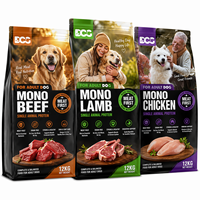Sacs d'emballage personnalisés en aluminium avec fermeture éclair, fond plat, pour aliments et friandises pour chats et chiens, 15 kg, 20 kg, 50 kg