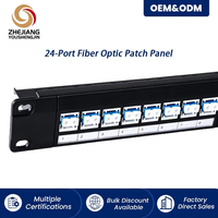 Panneau de brassage fibre optique 24 ports 19'' pour montage en rack, compatible LC SC, type tiroir coulissant, obturateur anti-poussière séparé, Plug-and-Play