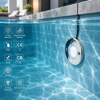 Lampu Kolam Renang LED Baja Tahan Karat 316L 12V IP68 untuk Retrofit Kolam Air Garam
