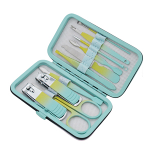 Ensemble de manucure vert dégradé 9 pièces ensemble de coupe-ongles outils de pédicure coupe-ongles Kit de soins personnels outils de beauté <span class=keywords><strong>sans</strong></span> sac à <span class=keywords><strong>fermeture</strong></span> éclair - Product Image 4