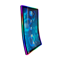 Venta Directa de Fábrica, Monitor Táctil en Forma de J de 43 Pulgadas, Marco de Iluminación LED Acrílico, Monitor para Juegos PCAP Personalizado