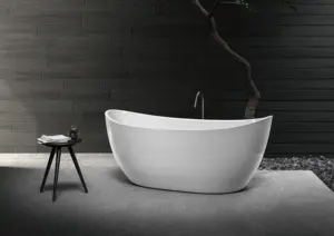 Bañera acrílica de piedra artificial duradera para adultos superventas a buen precio, bañera moderna de hidromasaje independiente