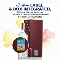 Boîte à vin rigide pliable de luxe recyclable avec étiquette VOID personnalisée, emballage cadeau pour une seule bouteille de vodka, whisky, bière, tequila