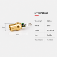 Module laser à point rouge ZhonNa 650nm 5mW DC3V/5V 9x16mm avec tête en bronze métallique, source photoélectrique, pièces d'équipement laser industriel OEM