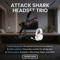 2026 Kedatangan Baru Original Attack Shark L30 PRO 7.1 Surround Sound Wireless Gaming Headset dengan 2.4Ghz/BT/Kabel