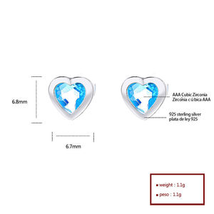 Pendientes de Corazón de Plata de Ley 925 con Circonita Cúbica Brillante, Joyería de Amor, Estilo Minimalista Ligero, Nueva Moda 2026 para Mujeres y Niñas - Product Image 3