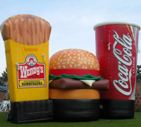 Personnalisé 10 pieds Niflatable Deli Toy Burger Store Moule Poupée Géante Modèles Gonflable Publicité Fast Food Hamburger Sandwiches