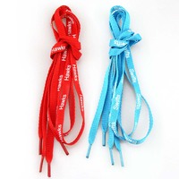 Lacets élastiques en tissu coloré pour chaussures, 1 paire, chaussures plates, pour baskets, personnalisés, sans rétrécissement, vente en gros