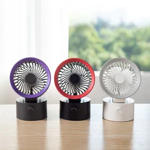 Nouveau produit ventilateur de table à vitesse continue Mini 2000mAh Rechargeable Portable rotation automatique petit ventilateur Usb