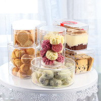 Boîte à gâteau en plastique biodégradable avec boîte alimentaire transparente pour sushis, nouilles, sandwichs et aliments pour bébés