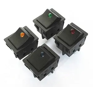Interruptor basculante 1E4 Kcd4 T85 1e4, grande, 4 pines, Ojo de gato, 20A, 250VAC, Mini botón pulsador, rojo, verde, amarillo, azul y blanco