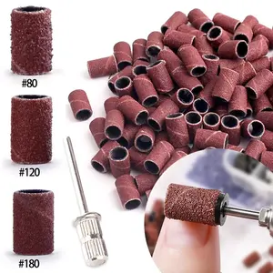 Anel elétrico para remoção de unhas, anel de gelo para manicure e pedicure, ferramenta redonda para lixar unhas, 100 unidades por saco