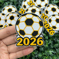 Patch brodé à paillettes, dernière collection 2026, patchs de football scintillants, patchs sportifs brodés personnalisés thermocollants pour vestes