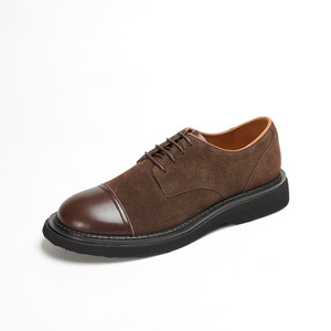 Chaussures Oxford rétro pour hommes en cuir véritable à lacets - Chaussures décontractées respirantes pour mariage avec doublure rembourrée douce - Product Image 2