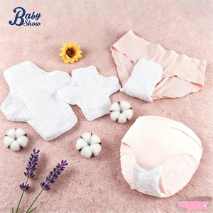 Serviette hygiénique réutilisable en coton blanc respirant et doux pour la peau, pour femmes et hommes, pour l'incontinence, de haute qualité - Product Image 1