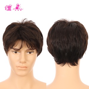 <span class=keywords><strong>Peluca</strong></span> corta sintética de alta temperatura JINRUILI, <span class=keywords><strong>peluca</strong></span> masculina recta Natural de alta calidad, <span class=keywords><strong>peluca</strong></span> corta bonita marrón oscuro para hombres - Product Image 1