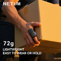NETUM pemindai kode QR, pemindai kode QR cincin jari kecil dapat dipakai, 2D tanpa kabel dengan UHF