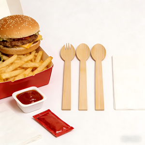 Cuchara-Tenedor Biodegradable Barata de Fábrica, Cuchara-Tenedor de Bambú Desechable, Vajilla Biodegradable, Compra al por Mayor para Fiestas y Eventos - Product Image 2