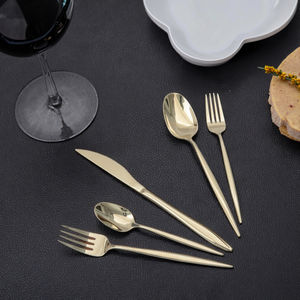 Ensemble de couverts commerciaux Nordische Portugiesisches Goldenes Besteck poignée en acier inoxydable finition or miroir Gabel Silberware - Product Image 6