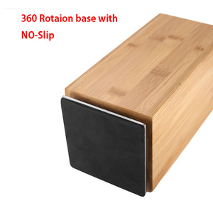 Blocco coltello in legno di 360 gradi ruotabile con magneti esterni e inserti in setola rimovibile spazio per il blocco coltelli - Product Image 5