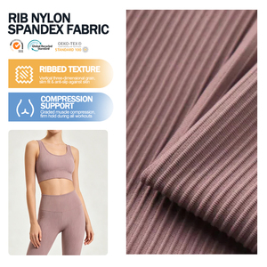 4 Way Stretch Ribbed Jersey Stribe Elastic Rib Nylon Spandex <b>Fabric</b> for Running - Product Image 1