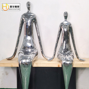 Escultura Decorativa de Acero Inoxidable Jiahua con Acabado de Espejo, Figura Abstracta para Montaje en Suelo, para Exteriores - Product Image 1