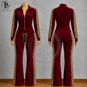 <span class=keywords><strong>Tuta</strong></span> Sportiva da Donna <span class=keywords><strong>in</strong></span> <span class=keywords><strong>Velluto</strong></span> di Alta Qualità 2026, Set 2 Pezzi con Felpa con Zip e Pantaloni Capri - Product Image 2