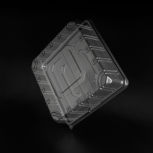 Lo stampo esistente accetta l'ordine personalizzato quadrato con Base trasparente coperchio trasparente confezione in plastica resistente per torte - Product Image 4