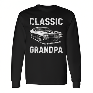 T-shirt classique à manches longues pour grand-père, design pour les amateurs de voitures anciennes - Product Image 2
