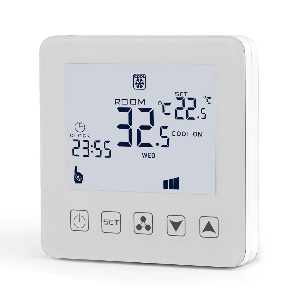 Tuya termostato inteligente, termostato central de ar condicionado fcu bomba de calor hvac para casa tela lcd