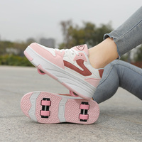 Chaussures de sport décontractées à la mode avec 4 roues amovibles et tissu respirant pour enfants Chaussures à roulettes pour enfants