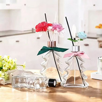 Bouteille diffuseur en verre transparent en forme de sapin de Noël, vide, pour huiles essentielles d'aromathérapie, pour la décoration de la maison en fêtes