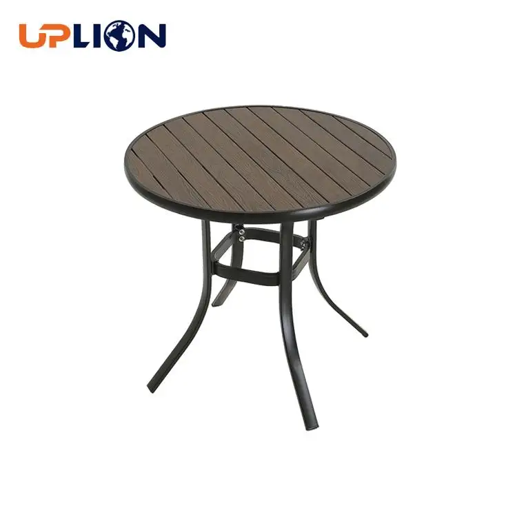 Uplion Patio tavolo da pranzo impermeabile tavoli da ristorante in legno di plastica per esterni tavolo da giardino in alluminio Set di sedie