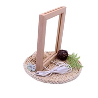 Lampe de chevet LED en bois massif avec cadre photo, lampe intelligente à lumière blanc chaud, USB, intensité réglable, lumière intelligente moderne pour le salon, décoration de la maison