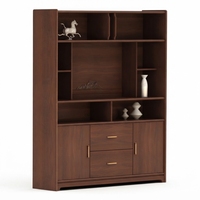 Bibliothèque de bureau classique en bois massif avec portes vitrées, étagères de rangement, ensemble de mobilier de direction pour PDG, directeur et école