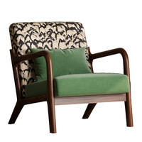 Fauteuil Rétro en Bois Massif Personnalisable pour Salon, Chambre, Réception d'Hôtel, Ensemble de Meubles pour la Maison
