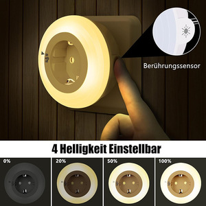 Mini cảm ứng màu sắc thay đổi tường <span class=keywords><strong>LED</strong></span> cảm biến cắm trong thay đổi màu sắc tường ổ cắm Bìa tấm ánh sáng ban đêm ổ cắm với Chạng Vạng cảm biến - Product Image 5