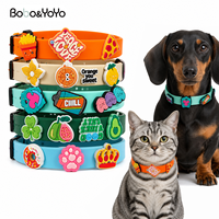 Collier pour animaux de compagnie (chien et chat) en PVC réglable, étanche, de luxe, avec breloques en silicone personnalisées, nouveau design 2026, fabrication de logos sur mesure, qualité supérieure
