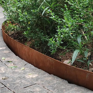 Bordure de paysage en acier corten personnalisée Bordure corten en métal Finish14-Gauge patinée par la <span class=keywords><strong>rouille</strong></span> Bordure pour pelouse et cour - Product Image 3