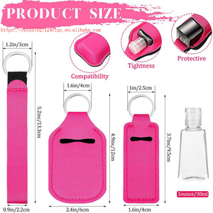 RTS Neoprene Keychain Và Hand Sanitizer Holders Chapstick Chủ <span class=keywords><strong>Keychains</strong></span> Son Môi Chủ Vòng Tay Dây Buộc - Product Image 4