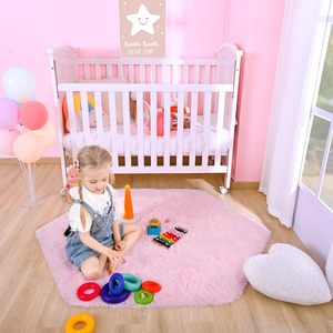 Alfombra Hexagonal Rosa para Tienda de Princesas, Alfombra Suave y Peluda para Habitación Infantil, 4x4.6 Pies, Alfombra de Peluche para Niñas - Product Image 2