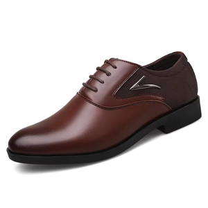 Zapatos Oxford Formales Británicos de Primera Capa de Cuero Genuino Brillante de Alta Calidad, Estilo Retro con Malla, para Otoño, Casuales de Negocios, con Punta Redonda y Suela Gruesa para Hombre - Product Image 3