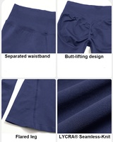 Pantalon évasé de fitness sans couture avec logo personnalisé pour femme, taille haute, effet push-up, très élastique, leggings de yoga évasés